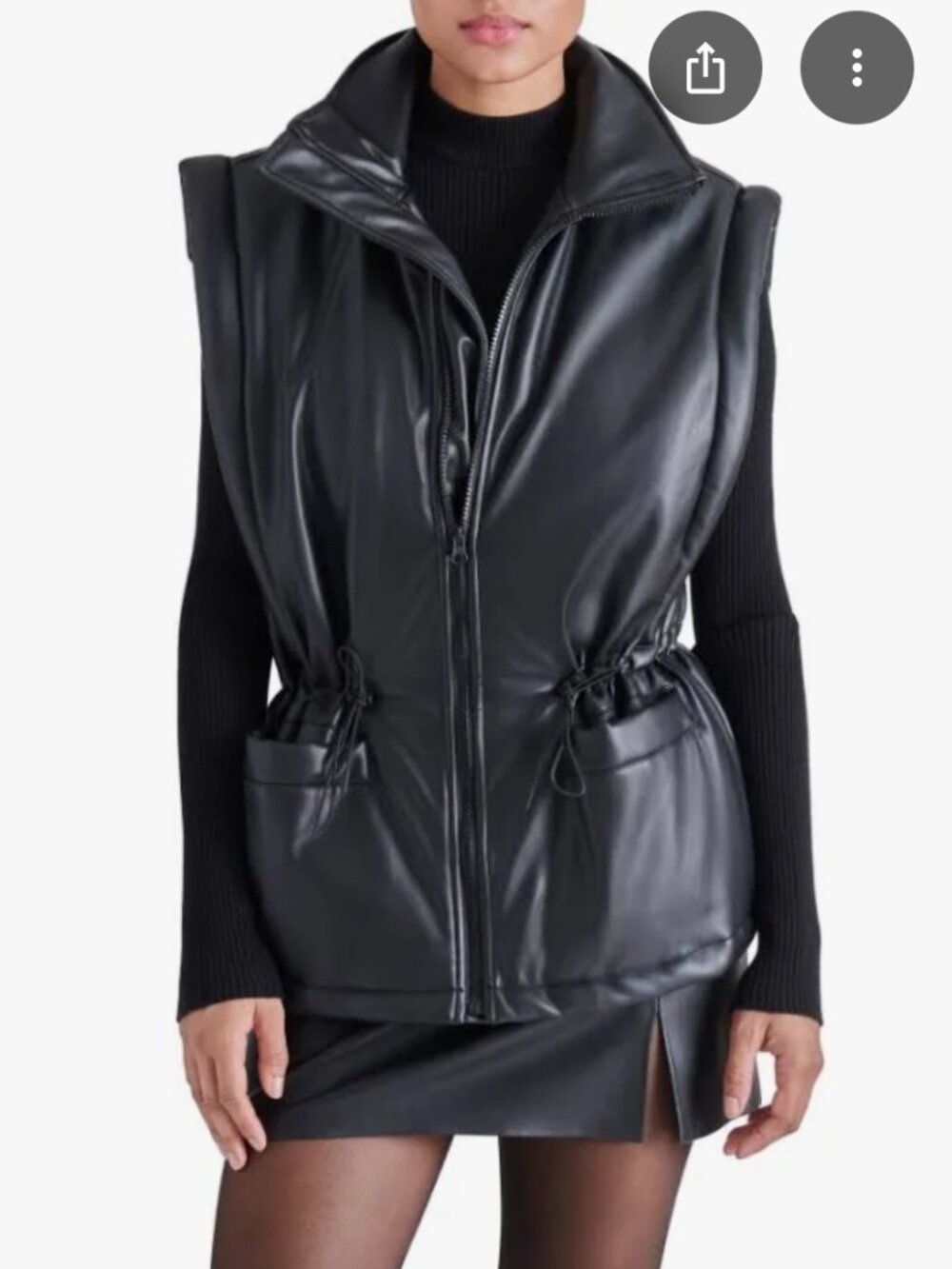 Steve Madden black faux leather vest Size S